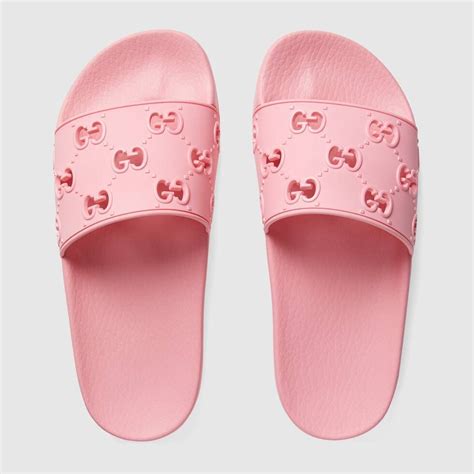 gucci rubber slides pink|Gucci flip flops clearance.